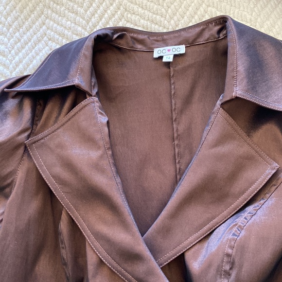 Double breasted fitted copper colored dress. Size 12. Missing belt. - Picture 4 of 5